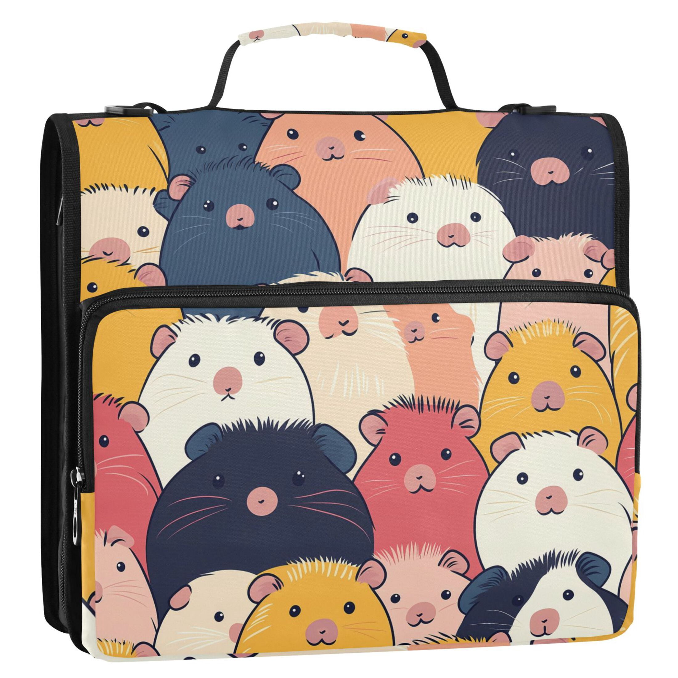 ALAZA Zipper Binder Cartoon Capybara 3 Ring Trapper Keeper File Folder Organizer Bag