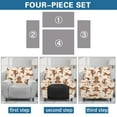thumbnail image 6 of Xixirimido Cute Dachshund Dogs Paws Pattern Recliner Chair Cover, 4-Pieces Stretch Recliner Covers for Recliner Chair Soft Reclining Chair Slipcover Furniture Protector for Pets Kids, 6 of 8