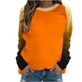 thumbnail image 4 of GigrtiJin Women Long Sleeved Gradient Sweatshirt Plus Size Round Neck Casual Pullover Top Fashion Going out Basic Blouse, 4 of 5