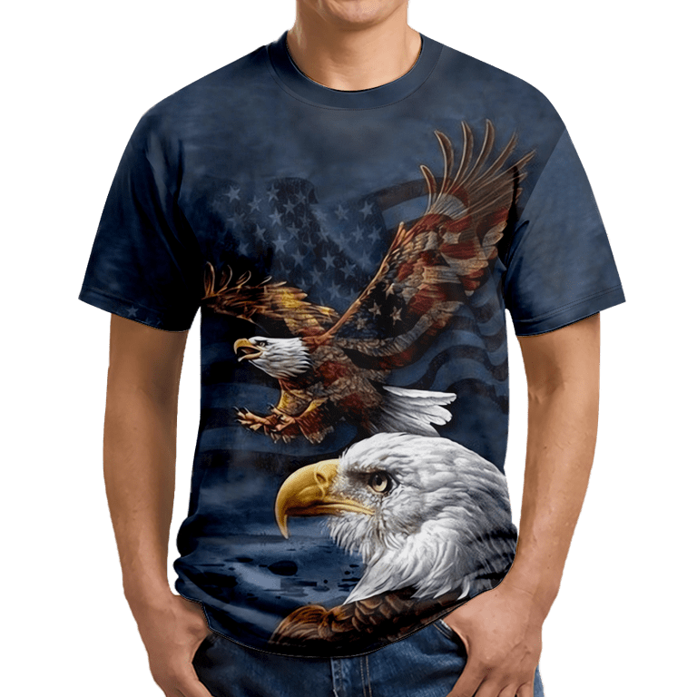 KONEW Shirts for Men Eagle 3D Printed Shirt for Men Classic Plus Size  Apparel,3XL 