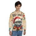 thumbnail image 4 of Merry Christmas Santa British Shorthair Scarf Twinkling Lights Xmas Holiday All Over Print 3D Baseball Jacket Cat Lover Kitten Owner Gifts Bomber Jacket Softball - 00022, 4 of 6