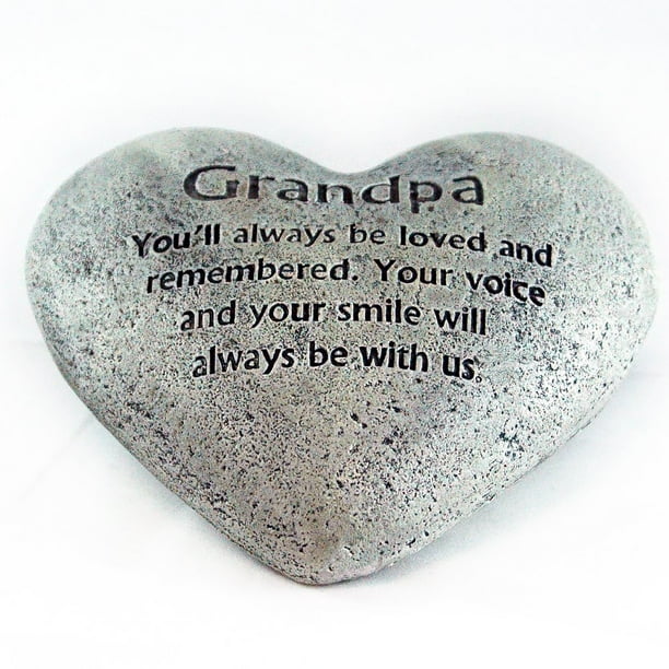 Gerson Heart Shaped Memorial Stone, Grandpa