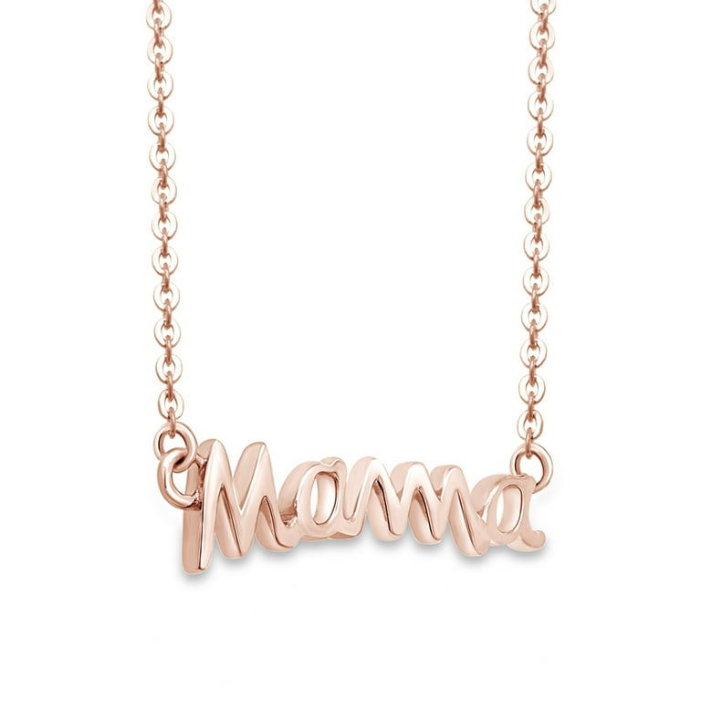 Mother's Day Jewelry Gifts Mama Pendant Necklace In 14k Rose Gold