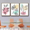 thumbnail image 3 of wall26 3 Piece Framed Canvas Wall Art for Living Room, Bedroom Leaf Theme Canvas Prints for Home Decoration Ready to Hang - 16"x24"x3 Panels, 3 of 5
