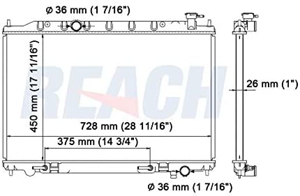 REACH 41-2578 Radiator for 2003-2007 Nissan Murano