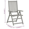 thumbnail image 5 of vidaXL Outdoor Recliner Chairs Patio Chair with Cushions Solid Wood Acacia, 5 of 12