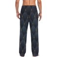 thumbnail image 7 of FREEAMG Men's Pajama Pants with Pockets Sleepwear Lounge Pants Stretch Casual Darkblue Geometry 7, 7 of 7