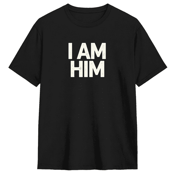 I Am Him Retro Graphic Tee for Men, Witty Workout Cotton Short Sleeves T-Shirt