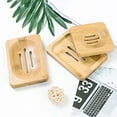 thumbnail image 4 of Travelwant 3Packs Soap Dish, Bamboo Soap Dish, Soap Holder for Shower, Soap Savers for Bar Soap, Soap Dishes for Bathroom, Soap Tray Self Draining, 4 of 7