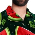 thumbnail image 5 of Watermelon Men's Poplin Shirt, Casual Short Sleeve Printed Button Down Summer Beach Unisex Shirts, 5 of 6