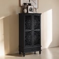 thumbnail image 3 of Tcbosik Sideboard Buffet Cabinet with 2 Doors, 55" Tall Storage Cabinet with Drawer and Adjustable Shelf, Accent Cabinet for Kitchen, Dining Room, Living Room, Black, 3 of 7