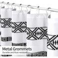 thumbnail image 3 of Black and White Boho Shower Curtain Set with Hooks, Modern Farmhouse Cloth Fabric Shower Curtains for Country Tribal Bathroom Decor, Heavy-Duty & Waterproof, 72 x 72, 3 of 6