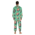 thumbnail image 4 of FORMRS Onesies Pajama for Adults Unisex Hoodie Winter Jumpsuit One Piece Sleepwear, Sizes S-2XL, Brown American Footballs, 4 of 7