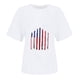 thumbnail image 4 of Blusas para las Mujeres Casual, Estampado Manga Corta Cuello Redondo Camiseta Top Hecho de Cómodo Estante de Imitación para Toda la Temporada de Uso Diario, Tops Cortos para las Mujeres, 4 of 4