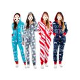 thumbnail image 4 of HYwys Women Fleece One Piece Jumpsuit Pajamas Long Sleeve Hooded Zipper Onesie Romper Holiday Sleepwear Loungewear, 4 of 4