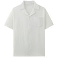 thumbnail image 6 of Button Up Shirts for Men Casual Vocation Beach Short Sleeve T-Shirt with Pocket, L, 6 of 7