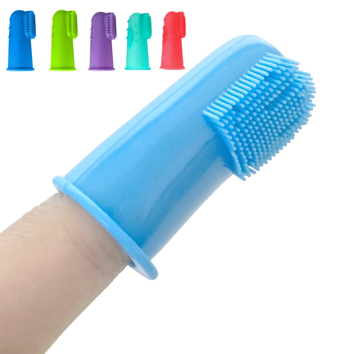Pet Enjoy 5Pcs Dog Finger Toothbrushs,Silicone Bristle Dog & Cat