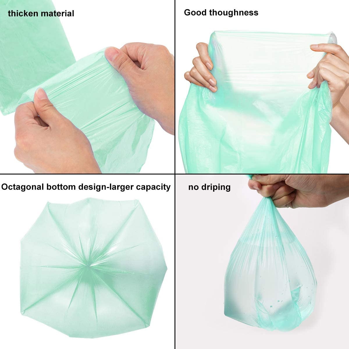 XIQIYY 1.2 Gallon Small Trash Bags, 5L Clear Bag Trash Can Colorful Garbage  Bags,60 Count for Bedroom,Kitchen,Bathroom,Toilet,Office