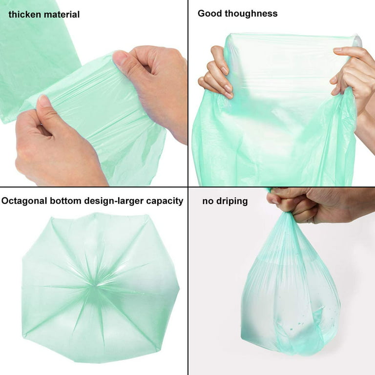 2 Gallon Trash Bags, AYOTEE Biodegradable Strong Drawstring 2.6