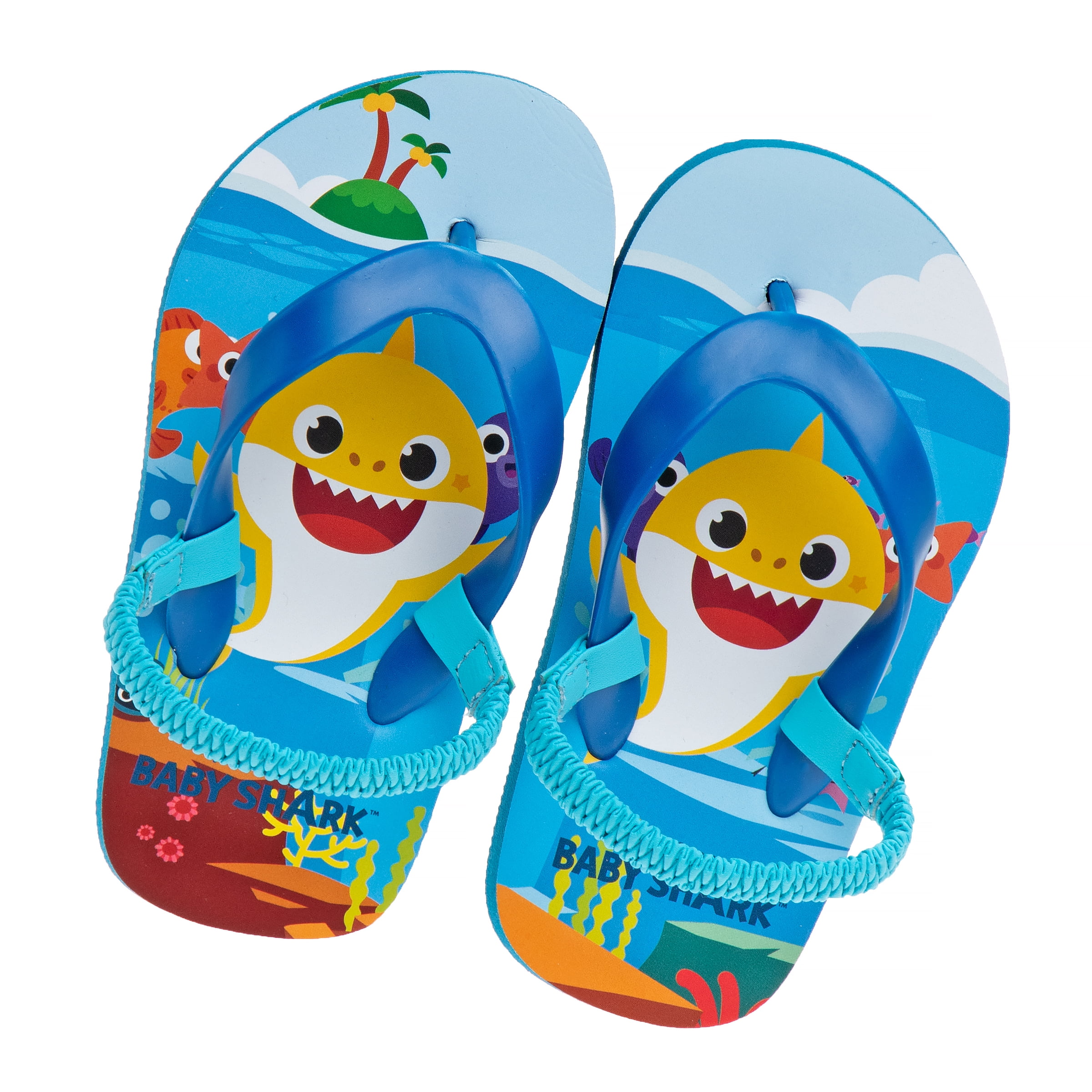 Baby Shark Dual Sz Toddler Boys Flip Flops