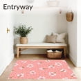 thumbnail image 3 of ODIKA 6x9 Machine Washable Non-Slip Area Rug, Delicate Cherry Blossom Petals Scattered Design High Traffic Rug, Pink, 467603, 3 of 7