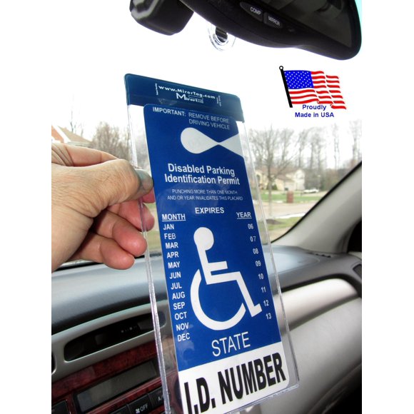 Mirortag Silver by JL Safety- Handicap Parking Placard Holder, Magnetically Display & Put Away Your Disabled Permit Tag with Eyes Closed. Made in USA