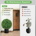 thumbnail image 5 of 25.6" Artificial Boxwood Topiary Ball Trees: 2 Pack Fake Shrubs with Spike –  Resistant & Fade Resistant Faux Bushes,  Spring Artificial Plants for Outdoor Indoor Front Porch Garden, 5 of 7