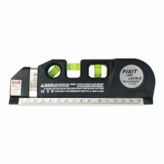 Three-way fluorescent level Laser Level Horizon Vertical Measure 8FT Aligner Standard and Metric Rulers Multipurpose Measure Tape Measure