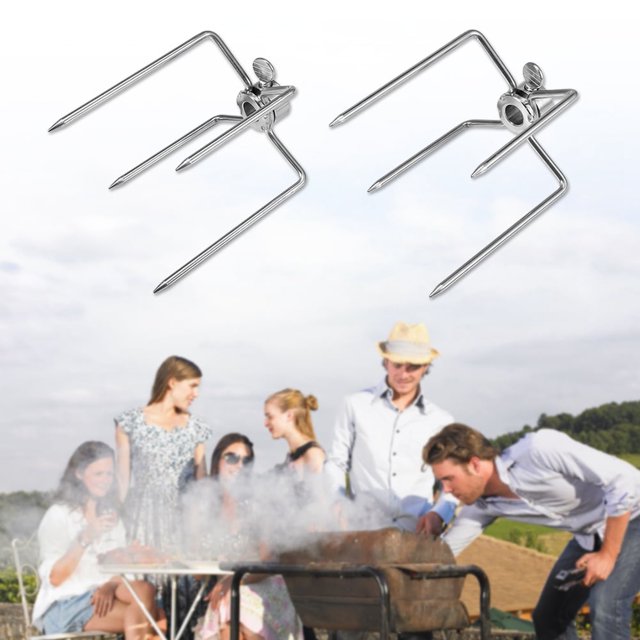 Fourchette à Barbecue en Acier Inoxydable Outil de Barbecue pour Fête Intérieure Extérieure