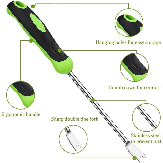 1 pieza, herramienta extractora de malas hierbas de diente de león, arrancador de raíces para aflojar, herramientas de acero inoxidable para jardinería, 32,5 CM