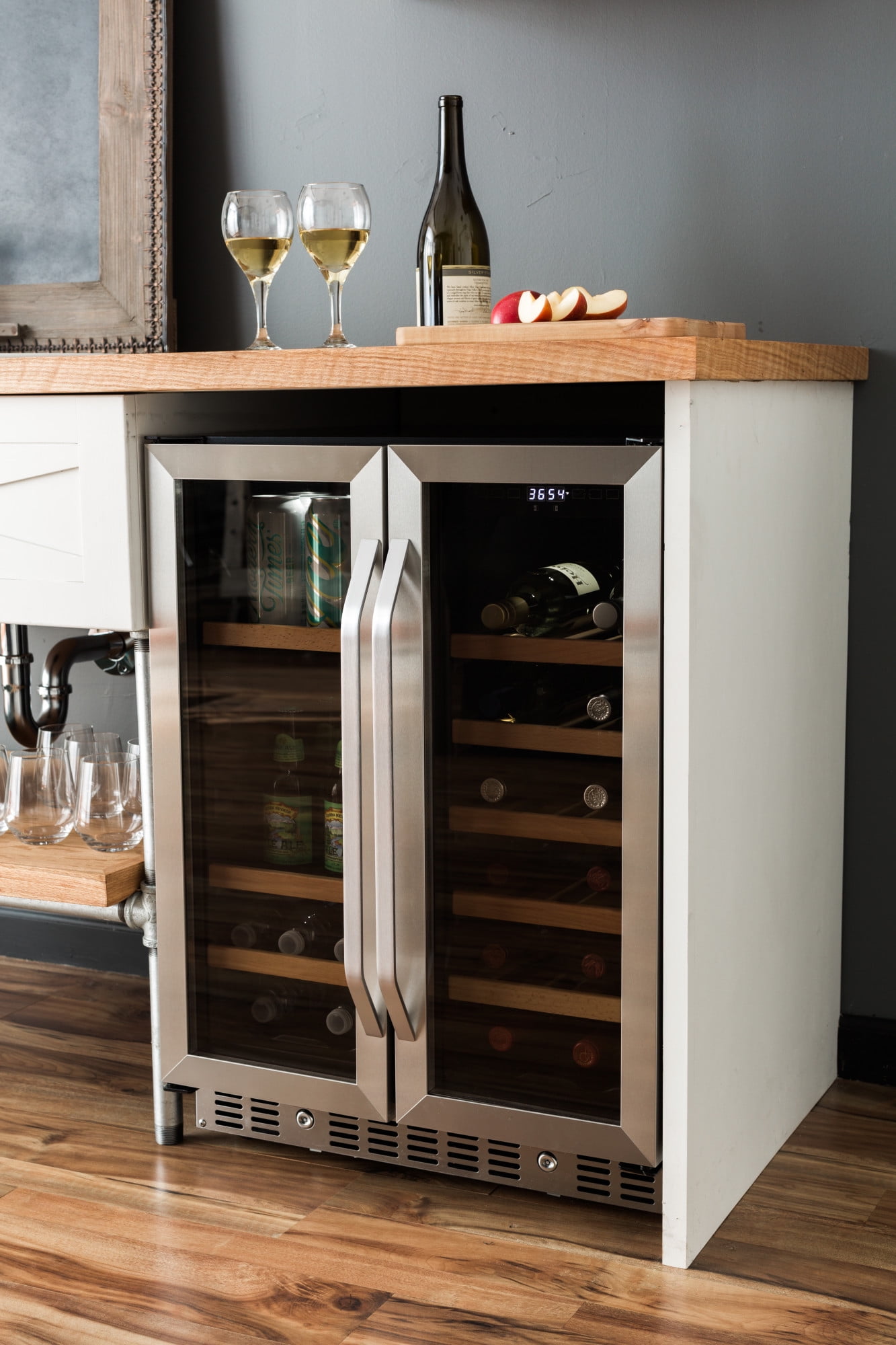 Edgestar Cwb1760fd Stainless Steel 24 Wide Wine And Beverage Cooler Edgestar Cwb1760fd Stainless Steel 24 Wide Wine And Beverage Cooler With French Doors Com