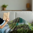 thumbnail image 3 of Island Soft Flannel Fleece Blanket, Landscape of Majestic Cliff in Philippines Wild Hot Nature Resort Off Picture, Cozy Plush for Indoor and Outdoor Use, 50" x 70", Green Brown Blue, by Ambesonne, 3 of 5