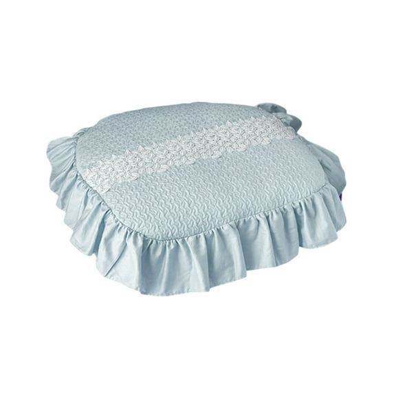 Blue Ruffle Chair Pads, Horseshoe Cushions, Square Seat Pads With Creative Shape, Fade Resistant Technology And Durable Cotton Fabric For Dining Chairs, Office Chairs And Home Use