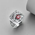 thumbnail image 3 of SISGEM Lion Head Ring for Men Sterling Silver Ruby Ring Vintage Gothic Biker Roaring Lion Head Animal Rings Punk Lion Jewelry Gift for Men, 3 of 5