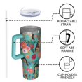 thumbnail image 4 of OBREWU German Shepherd Dog and Flower Tumbler with Handle and Lid,German Shepherd Dog and Flower 40oz Double Wall Vacuum Insulated Tumbler,Cups Gift for Women and Men, 4 of 7