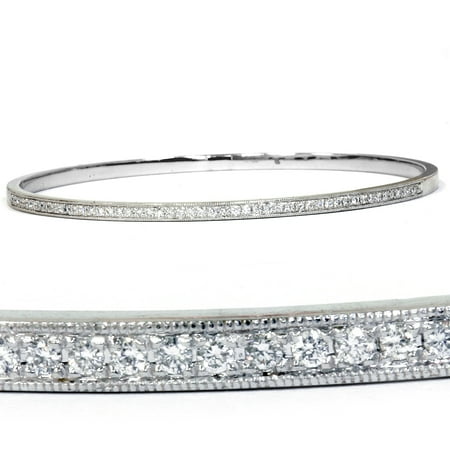 kt bangle bracelet gold solid diamond womens 2ct