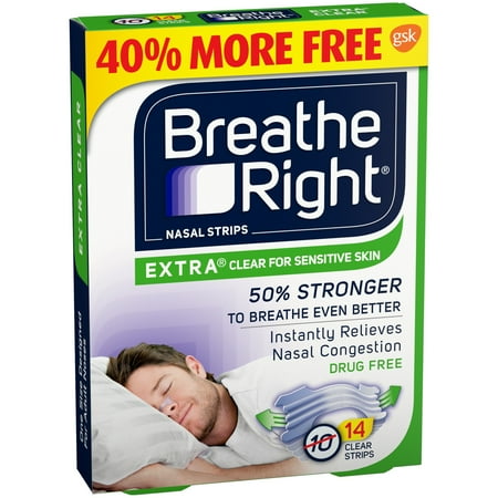 Breathe Right® Extra Clear Nasal Strips 14 ct Box