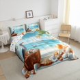 thumbnail image 4 of Erosebridal Starfish Seashell Bedding Full Comforter Set, Ocean Sailboat Down Comforter, White Bird Decor, Reversible, 4 of 8