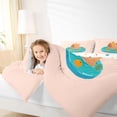 thumbnail image 3 of Erosebridal Kids Kawaii Capybara With Fruit Orange Full Size Comforter Sets 3 Pieces,Boys Girls Cute Animal Bedding Sets,Pink TealUltra Soft Home Decor, 3 of 7