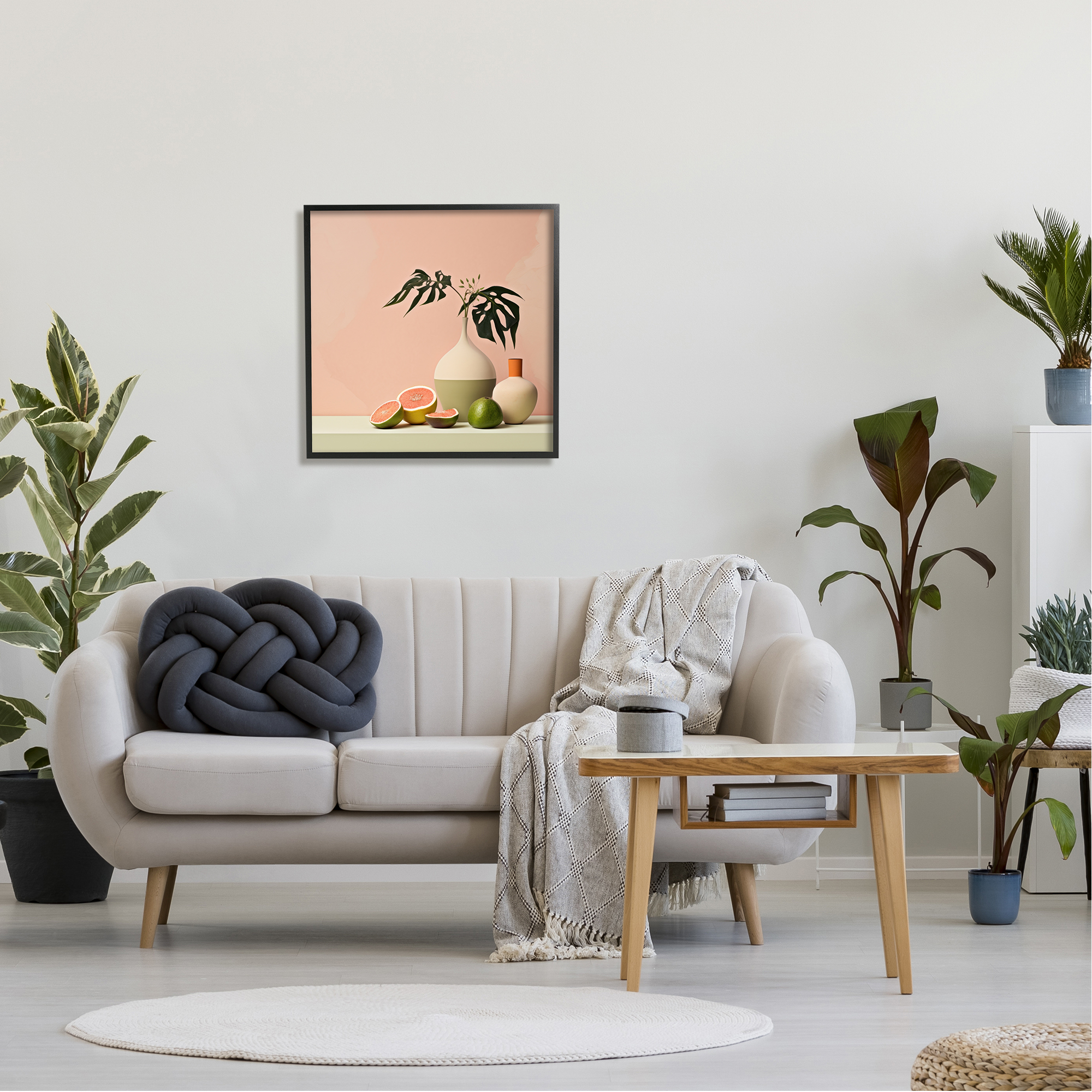 Stupell Industries Soft Citrus Still Life Botanical & Floral Painting Black Framed Art Print Wall Art, 24 x 24