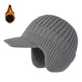 thumbnail image 2 of Winter Beanie with Brim and Ear Flaps, Knit Warm Knit Hat for Men Women Outdoor Thermal Stocking Cap, 2 of 3