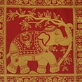thumbnail image 4 of Stylo Culture Indian Decorative Brocade Burgundy Maroon And Gold Throw Pillow Covers 12x12 Jacquard Weave Banarsi Sofa Floral Pillow Covers Elephant Floral 30x30 cm Cushion Covers (Set Of 2), 4 of 4