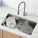 thumbnail image 1 of Fregadero de cocina VEVOR, fregaderos empotrables de acero inoxidable 304, lavabo de un solo tazón con repisa y accesorios, fregaderos para lavavajillas domesticos para estación de trabajo, 1 of 9