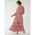 thumbnail image 2 of Printed Long Sleeve Viscose Maxi Dress, 2 of 5