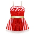 thumbnail image 2 of iiniim Girls Christmas Sequins Dance Dress Ballet Figure Ice Skating Tutu Dress Party Holiday Red 6, 2 of 7