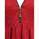 thumbnail image 4 of Camiseta de Talla Grande de Manga Transparente de Encaje de Media Cremallera Rosegal  Mangas largas de talla grande, 4 of 5