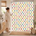 thumbnail image 3 of Polka Dot Shower Curtain Colorful Retro Cute Spot Vintage Fabric Decorative Bathroom Curtains with Hooks,180X180cm, 3 of 4
