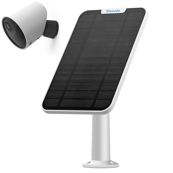 Shyueda Weather-Resistant Solar Panel for Outdoor Camera, Black