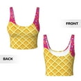 thumbnail image 6 of Goofa Red Ice Cream Printed Sports Bras for Women, High Impact Running Bra Workout Crop Tank Tops Longline Sports Bra Push up-Large, 6 of 9