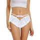 thumbnail image 1 of Gibobby Paquete de Tanga para dama Bragas abiertas huecas sexy para mujer Bragas de encaje Bragas triangulares lindas de cintura(Blanco,Talla única), 1 of 5